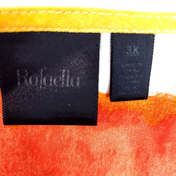 Womens Multicolor Stripe Ponch Top Rafaella Size XL hippie psychedelia boho 60's - Picture 3 of 5